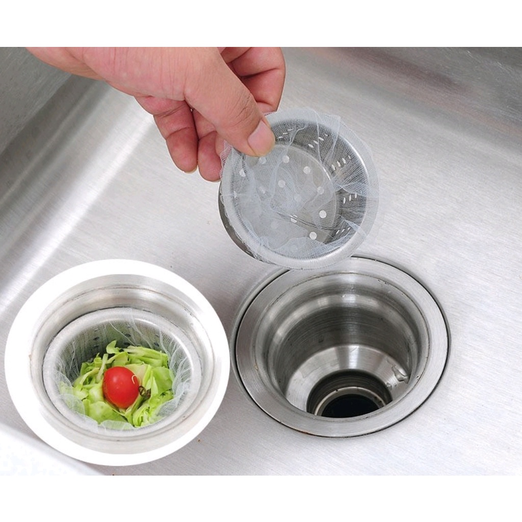 Túi lọc đựng rác thừa giúp bạn loại bỏ rác tiện lợi 100 Túi Lọc Rác Bồn Rửa Chén Bát,