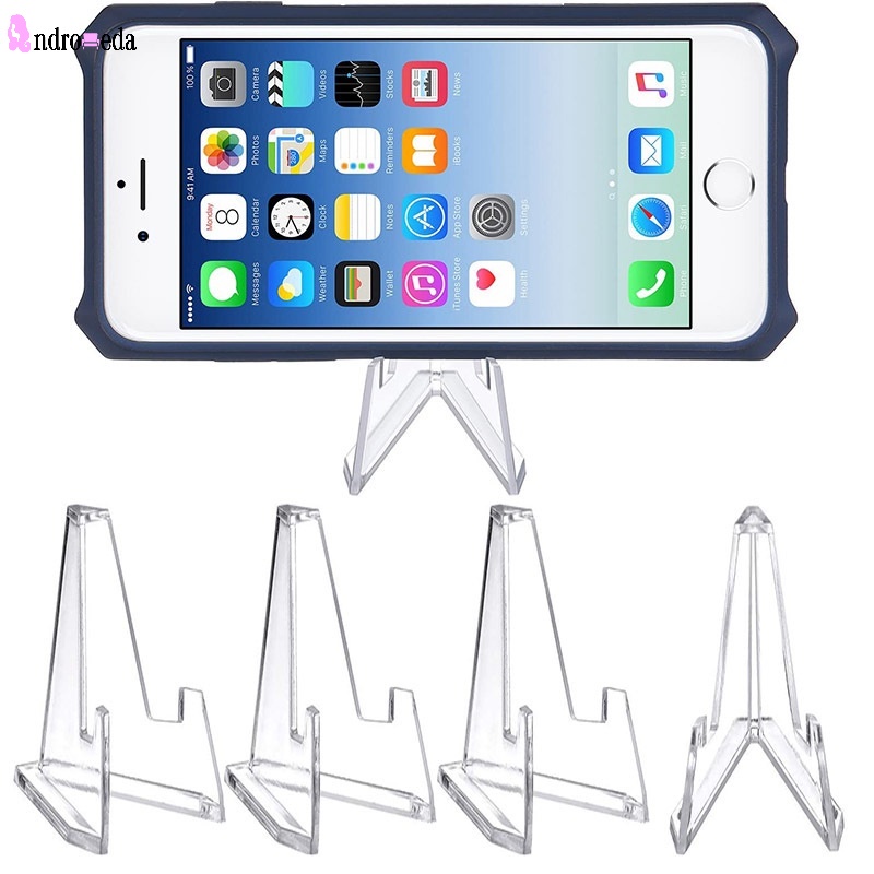 10 Giá Đỡ Thẻ/Điện Thoại Hình Tam Giác Bằng Nhựa Trong Suốt Đa Năng