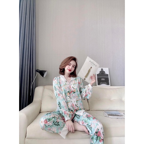 Đồ bộ pijjama hàng 2CE cao cấp tay dài quần dài lụa Mango loại 1 | BigBuy360 - bigbuy360.vn