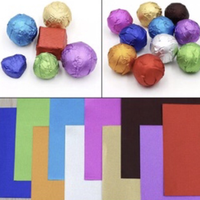 Giấy bạc bọc socola Kt 8cm*8cm và 10cm *10cm (100 tờ)