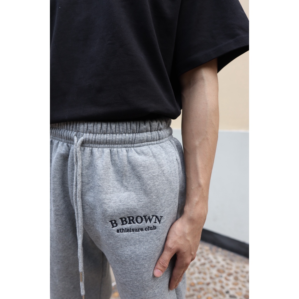 Quần Sweatpants nỉ bông cao cấp, form rộng unisex nam nữ, local brand B Brown
