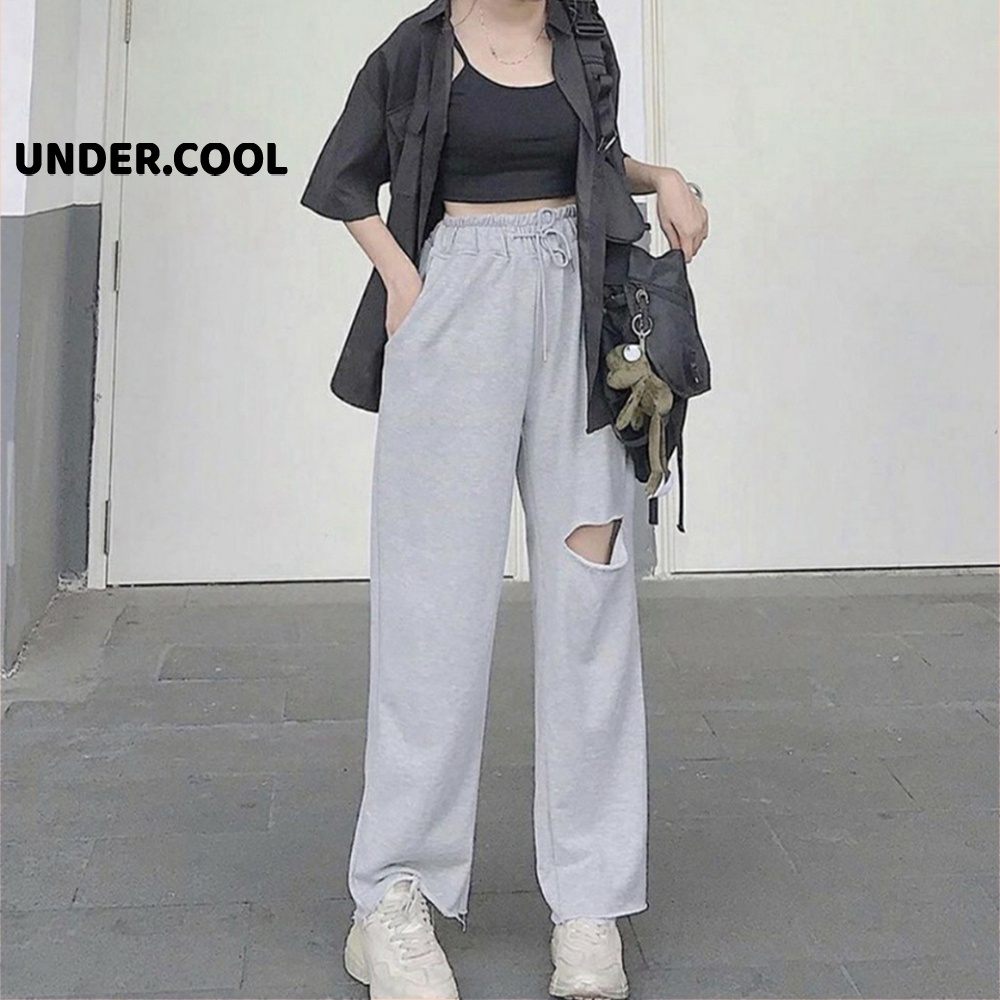 Quần Dài UNDERCOOL Unisex ống rộng chất nỉ da cá trẻ trung cá tính