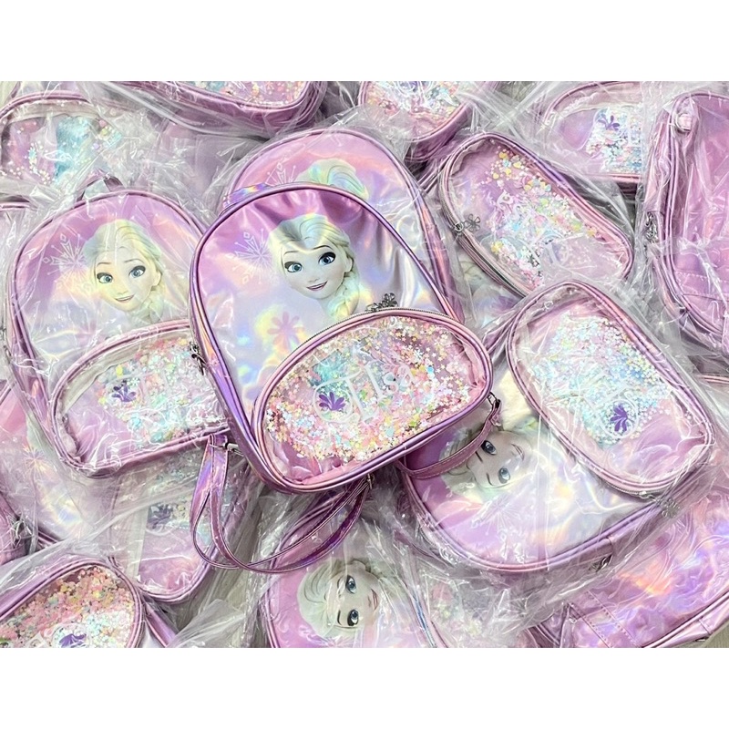 Balo Elsa Frozen nhũ hồng cho bé gái