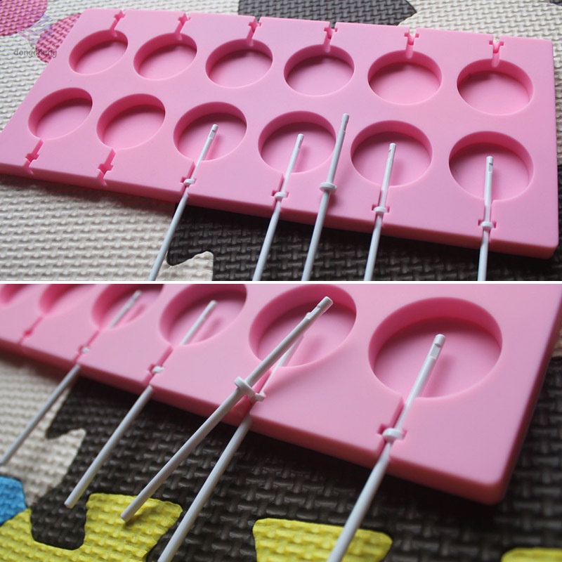Khuôn Silicone Làm Kẹo Mút Lollipop Hình Tròn DIY