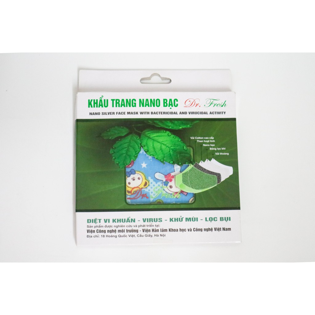 [Sản Phẩm Khoa Học] - KHẨU TRANG NANO BẠC DR. FRESH KIDS - Size trẻ em - Loại không hộp