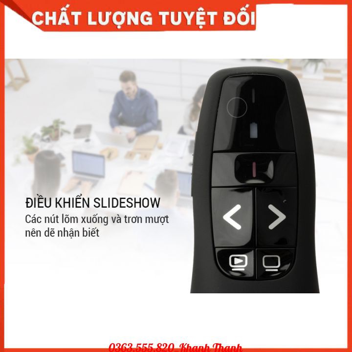 Bút trình chiếu LOGITECH R400 - Điều khiển slideshow - Hàng Chính Hãng