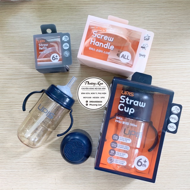 Bình hút Upis núm ti 260ml nhựa PPSU