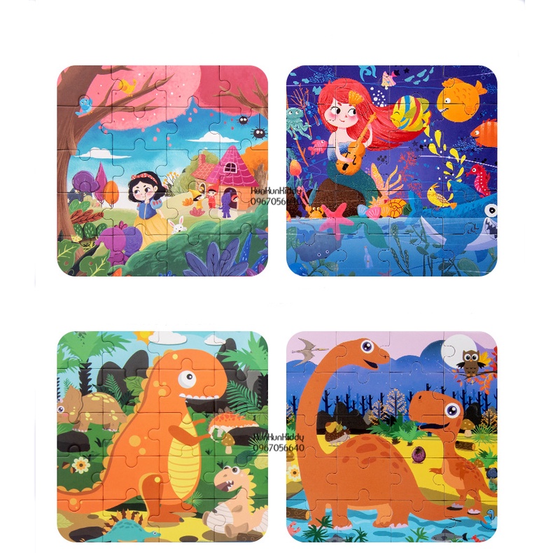 [2 in 1]Bộ tranh xếp hình nam châm từ tính với 40 mảnh ghép - hãng MAORONRON