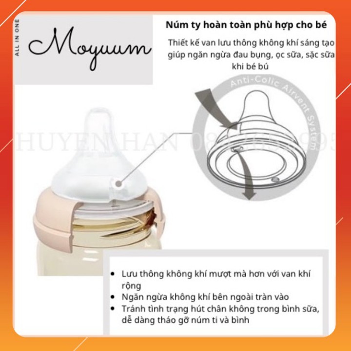 Bình sữa Moyuum bản[Thường-Mây Hàn Quốc[ PPSU 170 &amp; 270ml[Cam kết chính hãng]