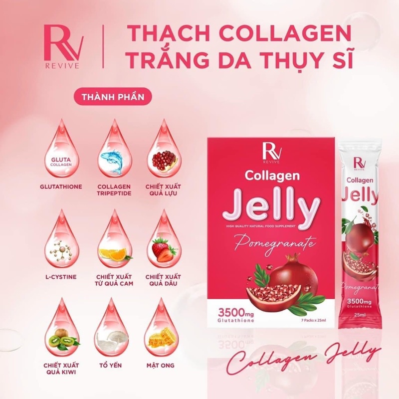 THẠCH JELLY collagen trắng da hồng hào Thuỵ Sĩ chính hãng