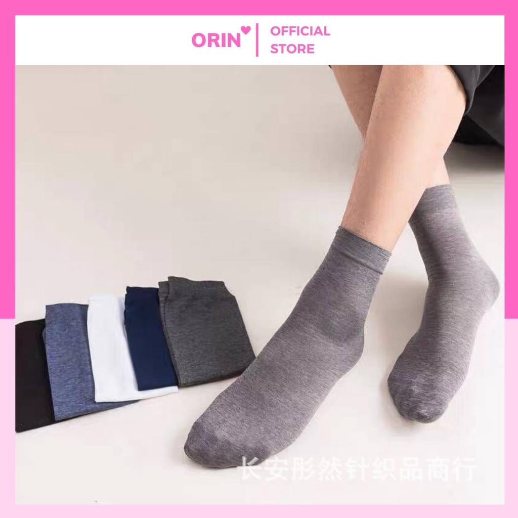 Tất trơn nam cotton - vớ màu trơn cao cấp chất liệu cotton thấm hút chống hôi chân - LM012 Orin