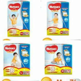 Tặng 8 miếng tã quần sẵn trong bịch. tã quần huggies m74 l68 xl62 xxl56 tlmtbb