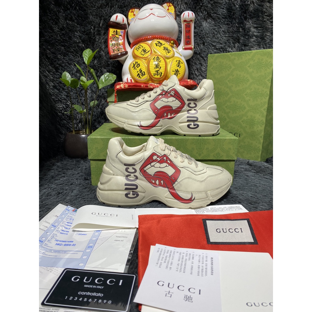 [Full box+bill] Giày Sneaker Gucccii môi  bản bẩn hàng SC full box bill và hộp bảo vệ