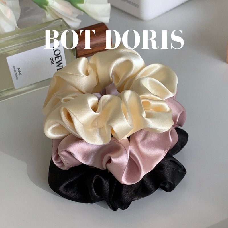 Cột tóc scrunchies lụa sang chảnh, phụ kiện thời trang phong cách Hàn quốc