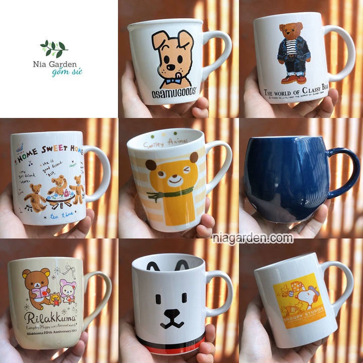 Ly trà cà phê gốm sứ dễ thương nhiều mẫu Nia Gốm Sứ GS1
