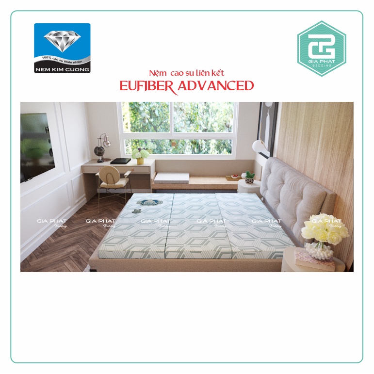 Nệm Cao Su Liên Kết Kim Cương EUFIBER ADVANCED ( Chính hãng) đủ kích thước.