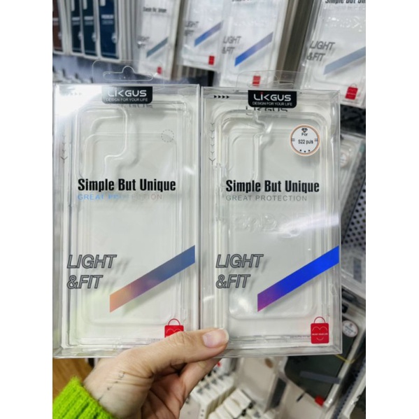 Ốp lưng Likgus samsung S23/S23 plus/S23 ultra/S22/S22 plus/S22 ultra trong suốt viền chống sốc không ố vàng.