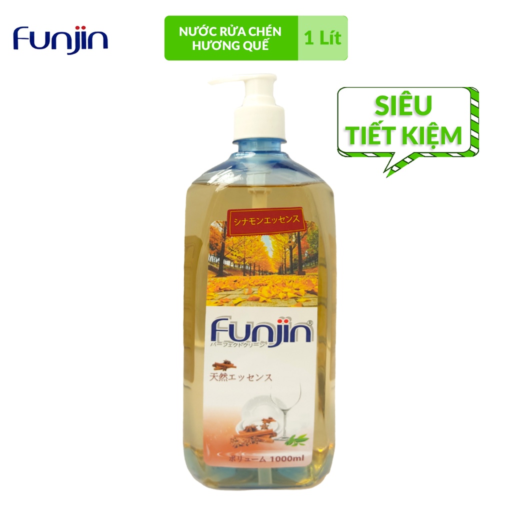 Nước rửa chén Funjin chính hãng 1L | Sạch kin kít, không hại da tay, không lưu lại mùi trên chén đĩa 1L