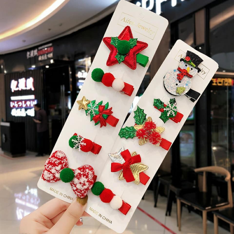 SET 10 KẸP TÓC NOEL SIÊU XINH CHO BÉ