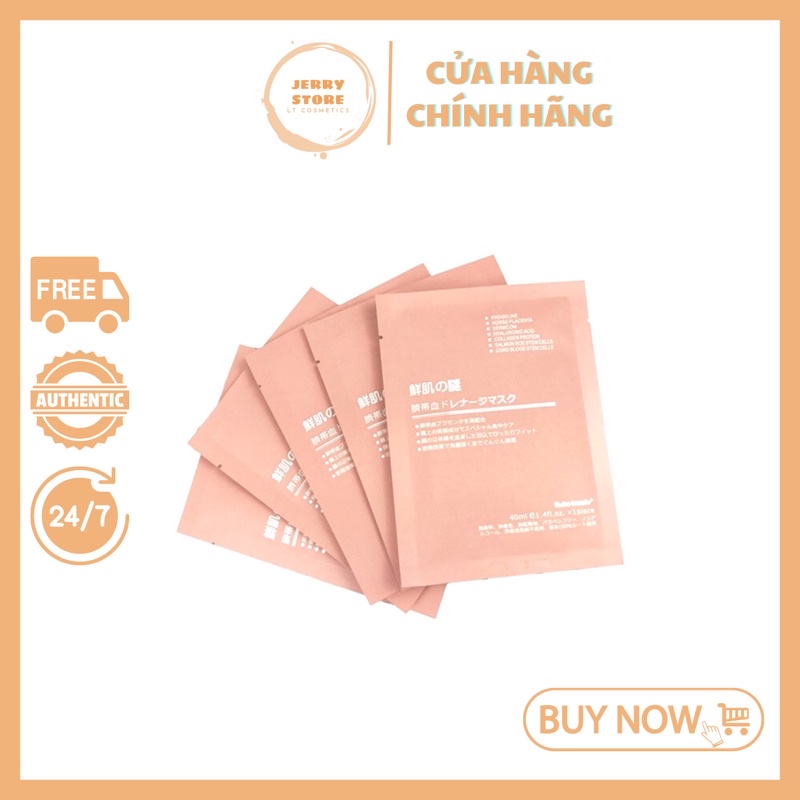 Combo 5 Mặt Nạ Nhau Thai Cừu Cuống Rốn Tế Bào Gốc Nhật Bản Rwine Beauty Dưỡng Da, Cấp Ẩm, Tái Tạo Collagen