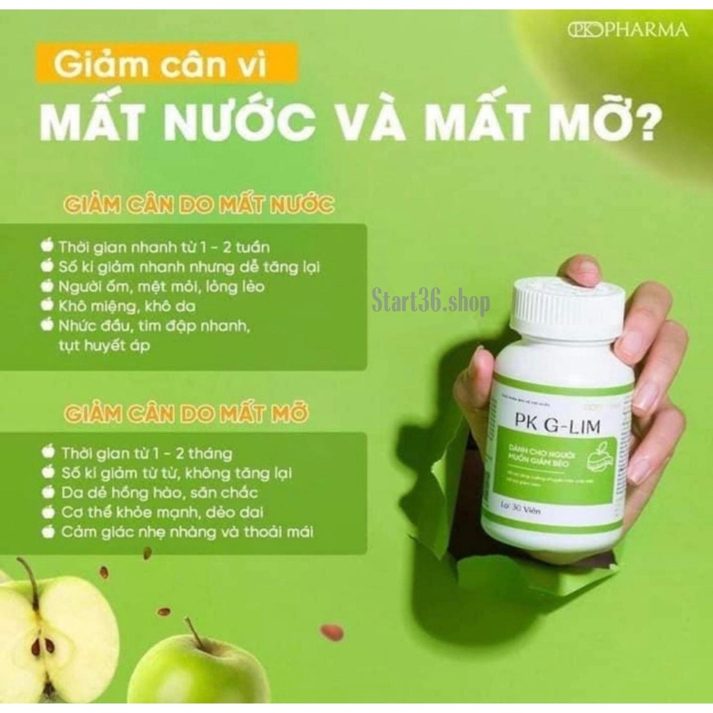 Viên uống giảm cân start36 viên uống giảm béo Pk K- Glim hỗ trợ giảm cân an toan hiệu quả sau 1 liệu trình hộp 30 viên