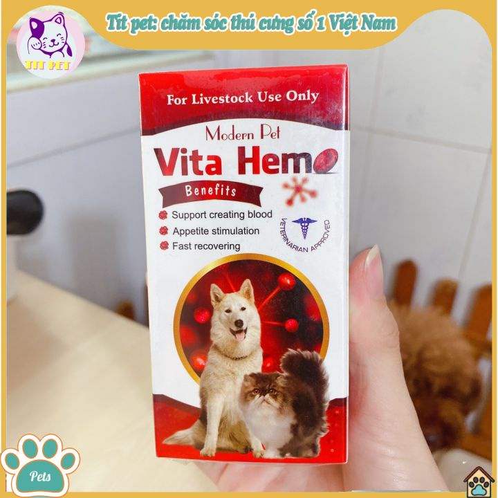 [DATE MỚI] Vita Hem Hỗ trợ tạo máu Kích thích thèm ăn CHO THÚ CƯNG CHÓ MÈO Chai 100ml Thương hiệu Thái lan