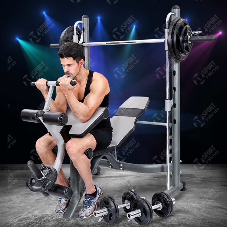 Ghế Tập Tạ Đa Năng Power Rack M-222P Với Nhiều Bài Tập Như Đẩy Ngực, Gập Bụng, Tập Gánh Tạ, Móc Chân,...