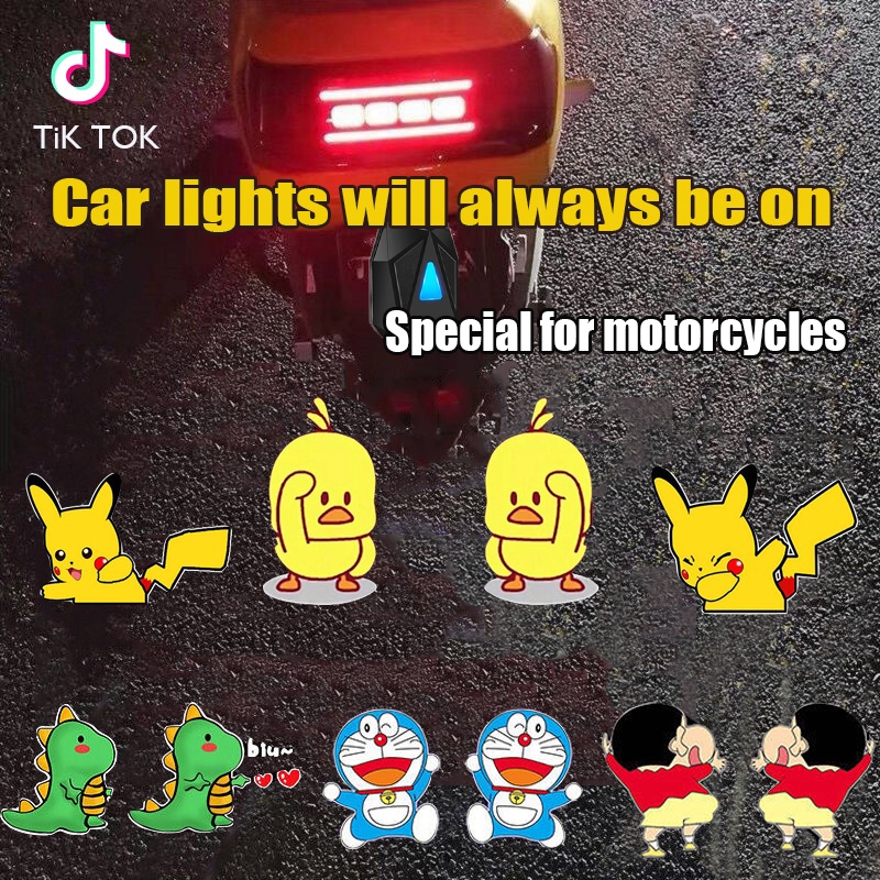 Đèn cob led usb laser chiếu sáng logo hình pikachu không dây nối màn hình tiện dụng cho cửa sổ xe hơi