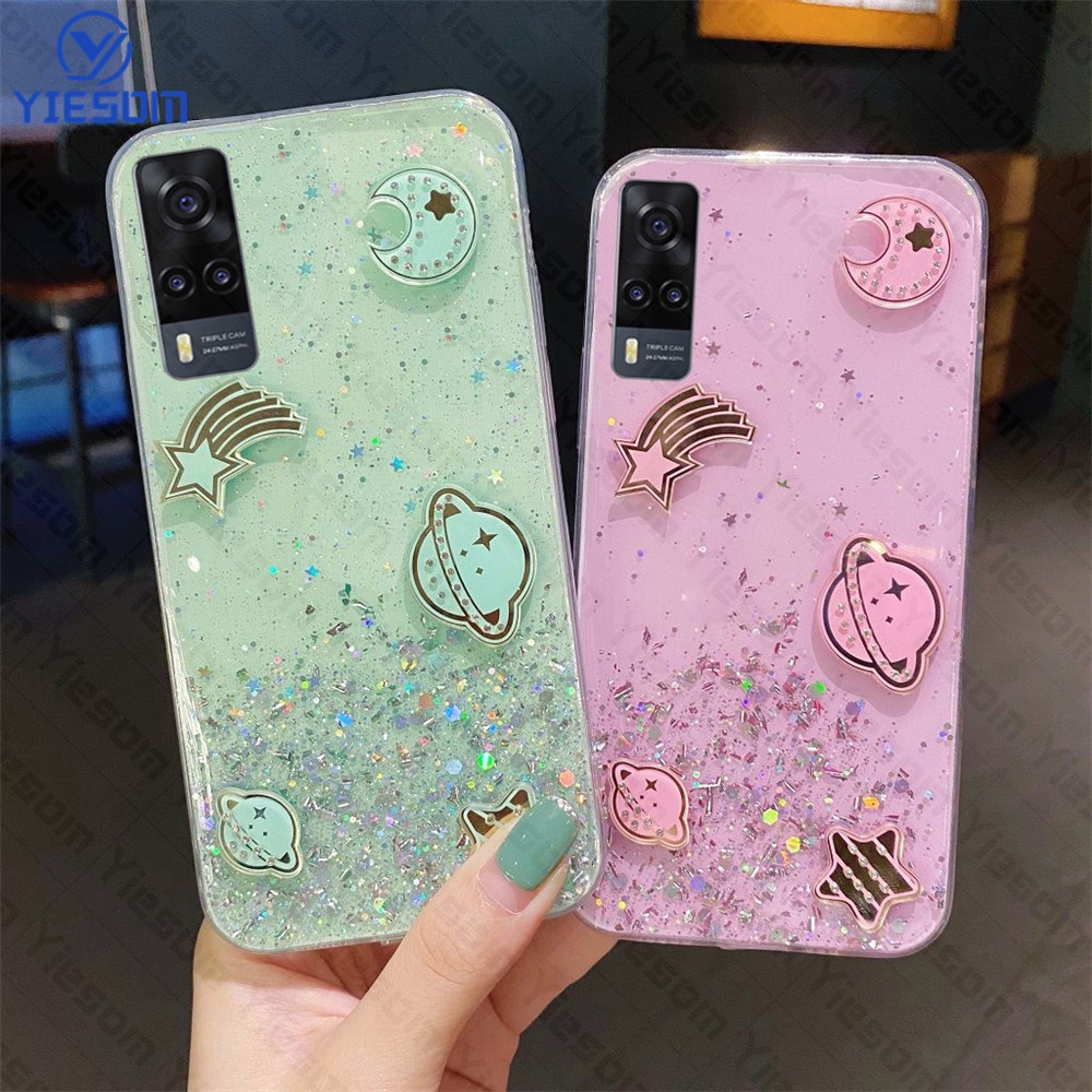 Ốp Điện Thoại Silicon Trong Suốt Lấp Lánh Sang Trọng Vivo Y51 2020 Y31 2021 Y51A Y53S Y50 Y30 Y30i Y19 Y5S Y95 Y93 Y91 Y91C Y1S Y85 V9 Y71 Y73 Y79 Y67 V5
