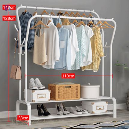 Kệ Treo Quần Áo Có Ngăn Để Giày Dép Tiện Lợi Ngăn Nắp