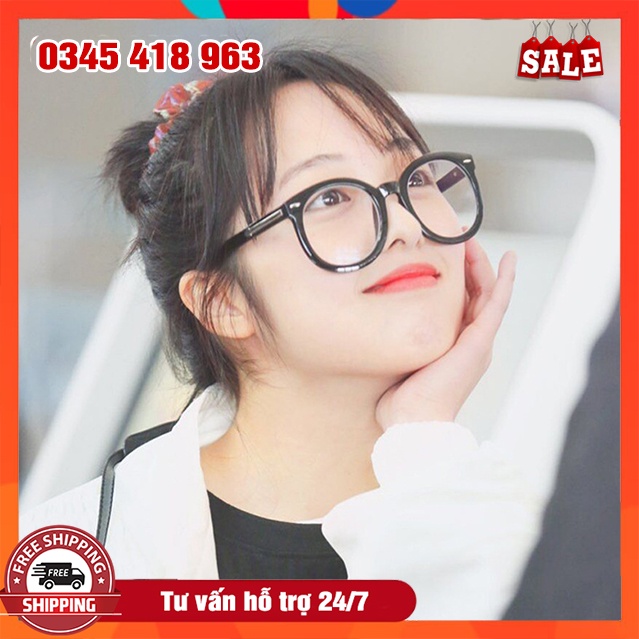 Kính Mắt Nữ Không Độ Nam Nữ Thời Trang Mắt Tròn To Phong Cách Siêu Cute, Kiểu Dáng Trẻ Trung, Năng Động