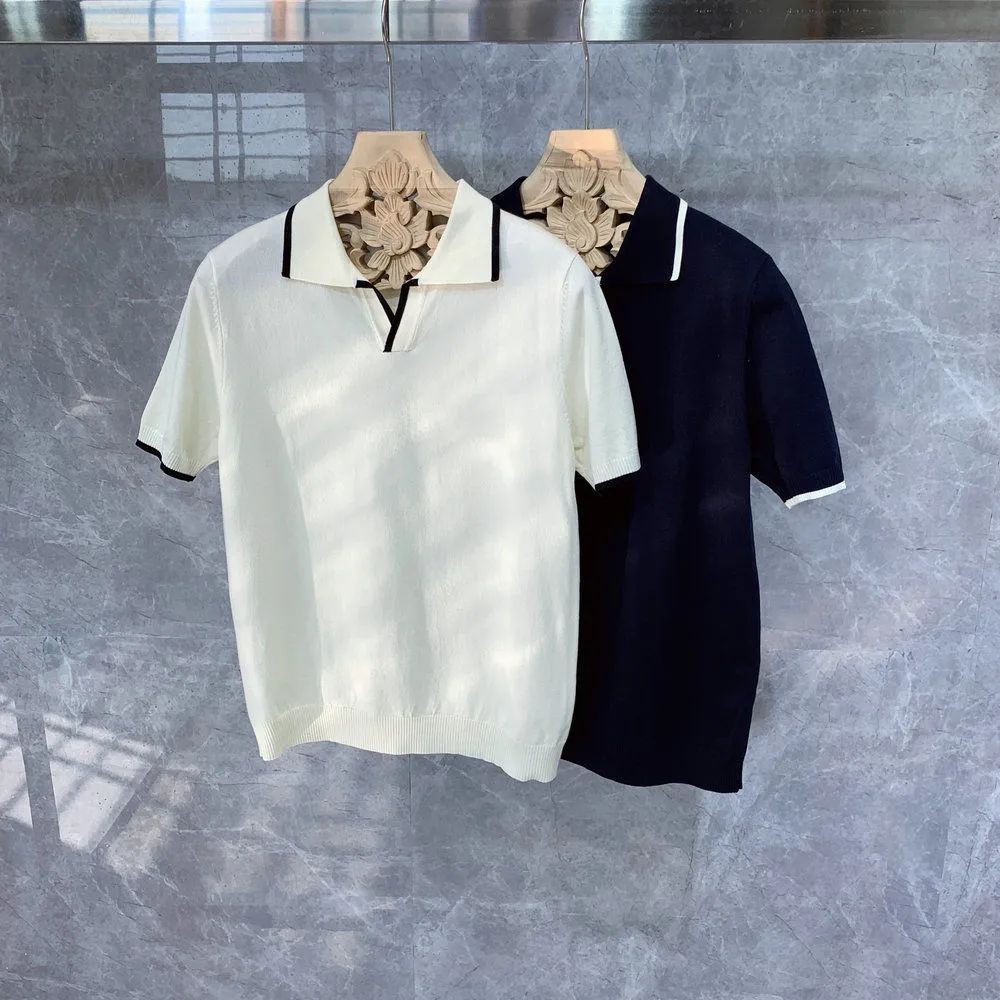 Bán Chạy!F &amp; X Áo Thun polo Dệt Kim Cao Cấp Tay Ngắn Phối Màu Thời Trang Xuân Hè Phong Cách Mới Nhật Bản Cho Nam