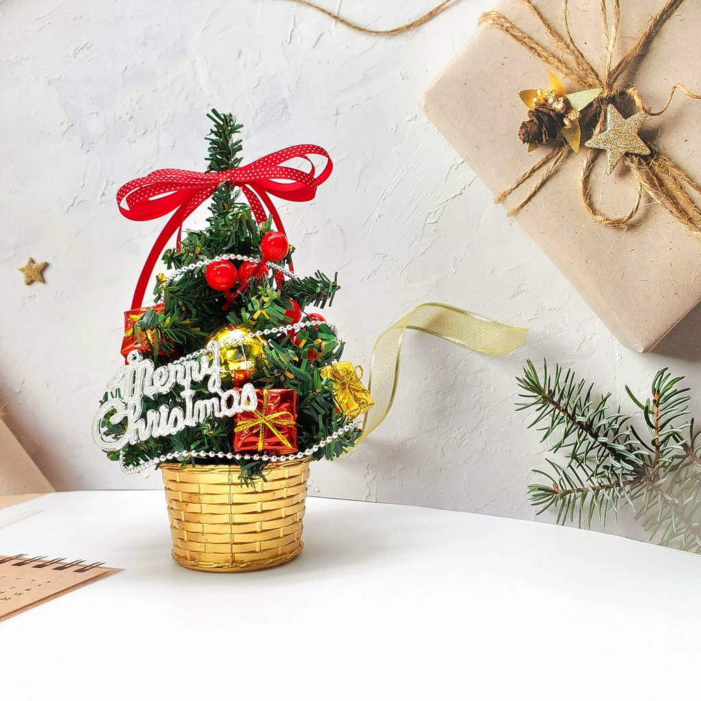 Cây Thông Nhí Để Bàn TNM09 Trang Trí Giáng Sinh Cao 20cm