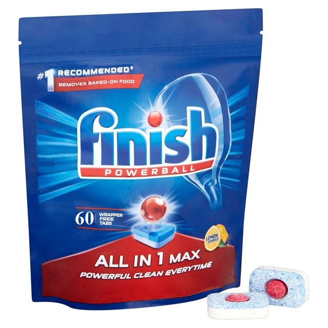 Viên rửa Finish allin1 ( viên tổng hợp 10 trong 1) tích hợp muối bóng hộp 60 viên