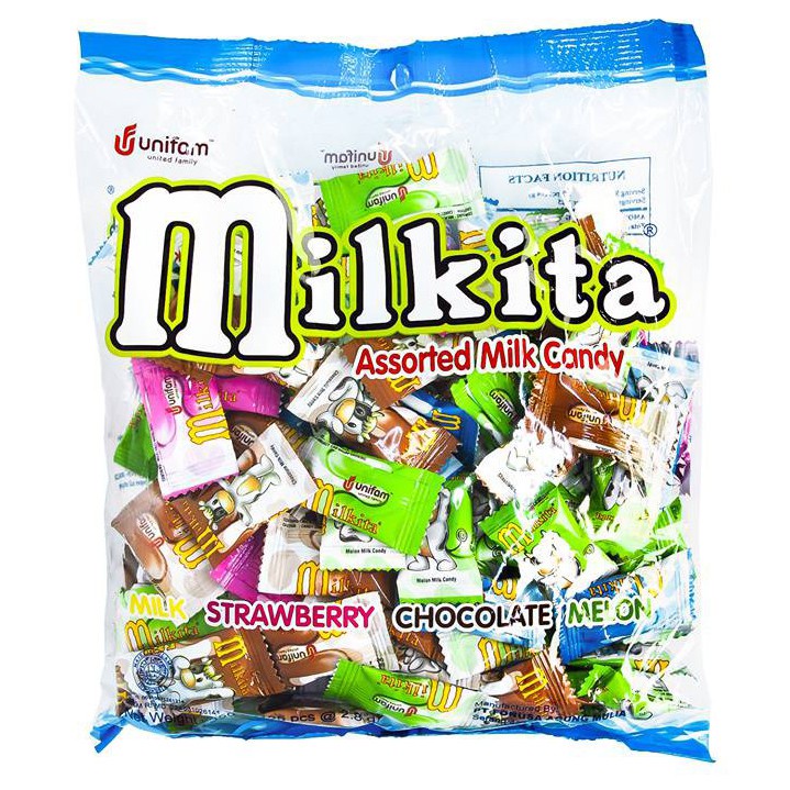 Kẹo Milkita sữa bò 125 viên ( sữa, dâu, dưa gang, socola)