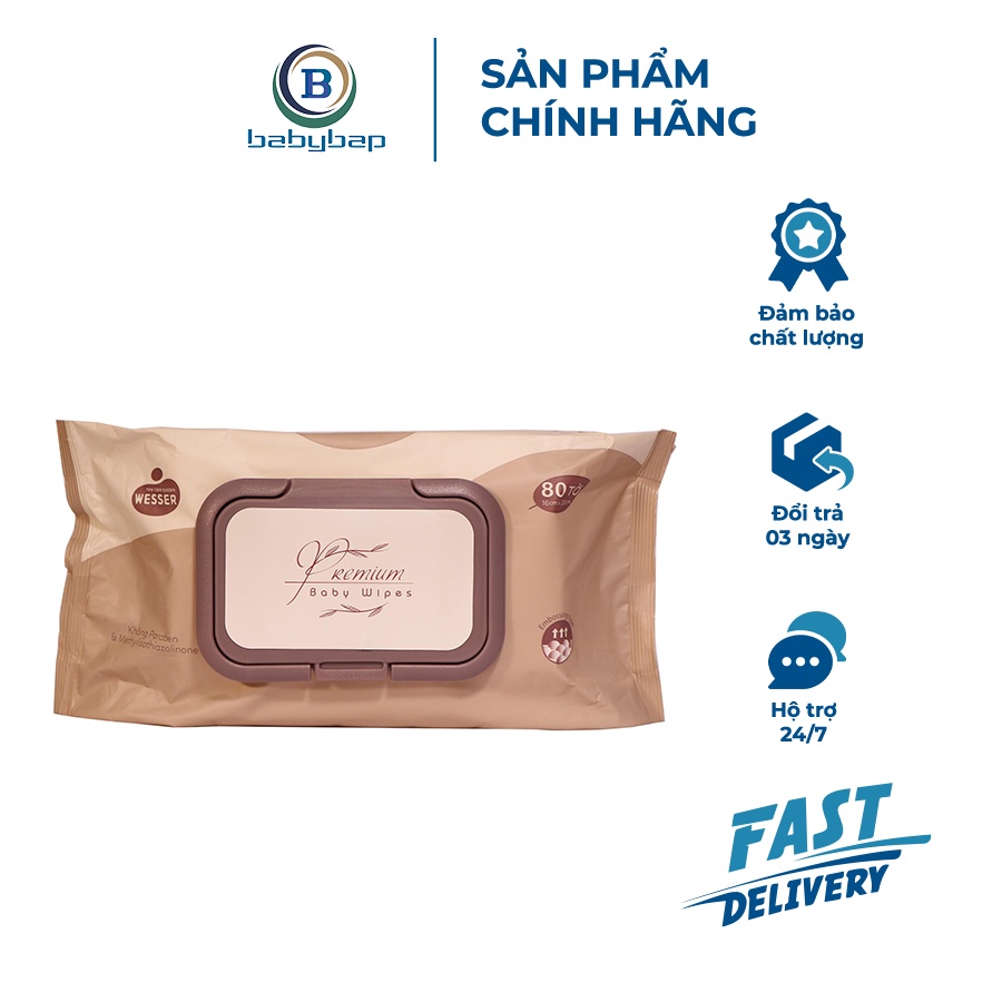 Khăn ướt cao cấp Wesser 80 tờ