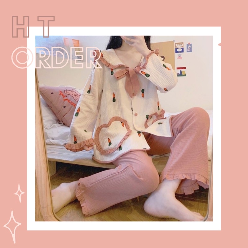 ORDER_ Bộ Ngủ Tiểu Thư Dễ Thương N19