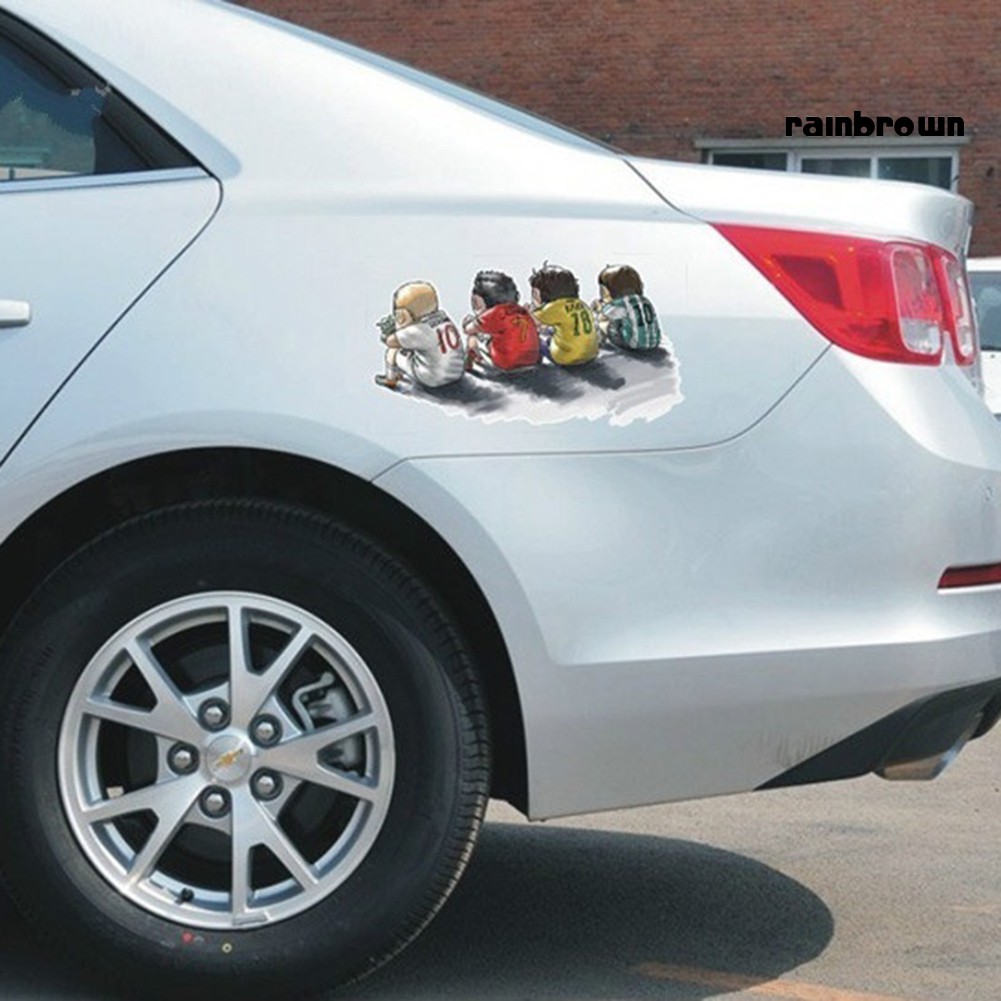 Miếng dán trang trí cửa kính xe hơi họa tiết vận động viên hoạt hình dễ thương chống thấm nước