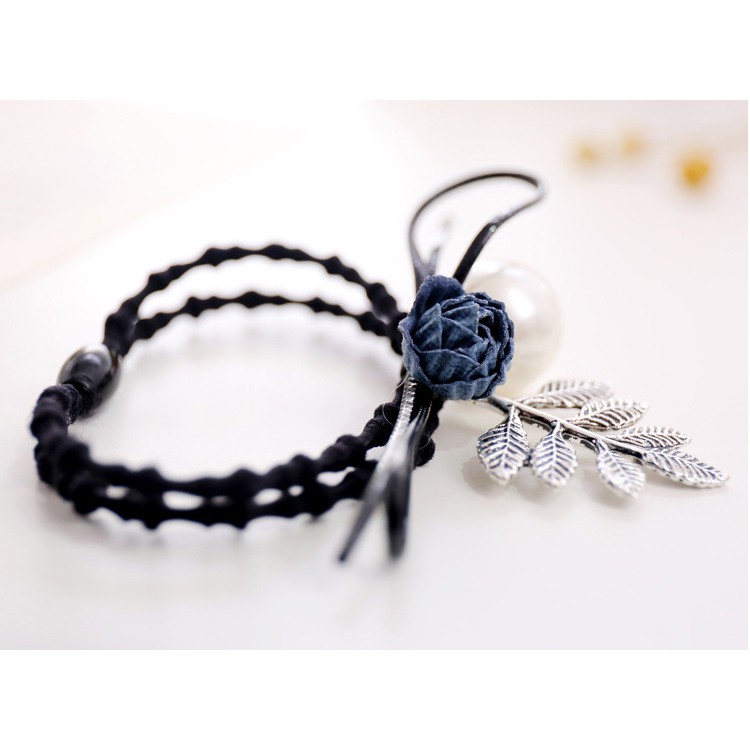 CT115 Cột tóc hoa nụ lá bạc