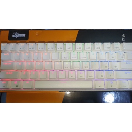 Bàn phím cơ RK61 RGB 60%  BLUE SWITCH,hỗ trợ tùy biến keycap, gateron switch.
