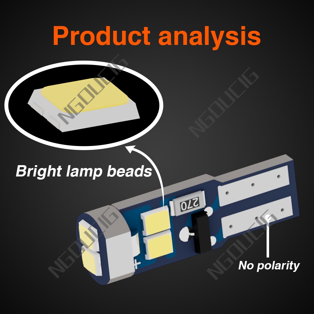 Bóng Đèn Led T5 6SMD 2016 W1.2 W3W DC12V Chuyên Dụng Cho Bảng Điều Khiển Xe Hơi