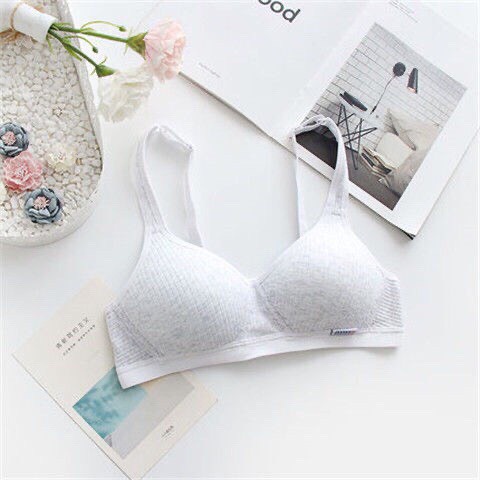 Áo lót nữ áo ngực nữ sinh không gọng mút mỏng chất cotton cài sau A10