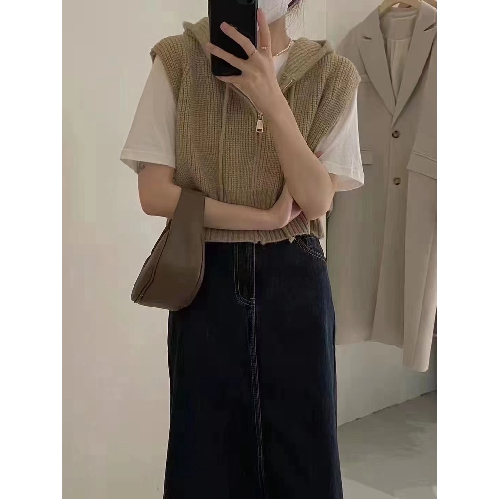 Áo khoác hoodie DUNEA dệt kim phong cách Hàn Quốc cổ điển thời trang với 4 màu tùy chọn