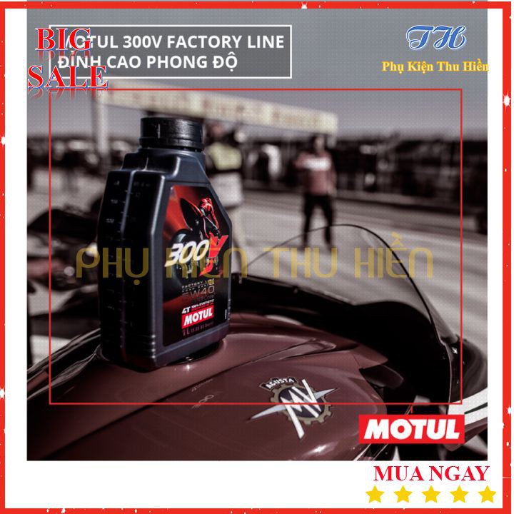 Nhớt Máy Motul 300V Factory Line Road Raicng 10W40 1L - Nhớt Chính Hãng Cho Xe Số Tay Côn, Xe Phân Khối Lớn