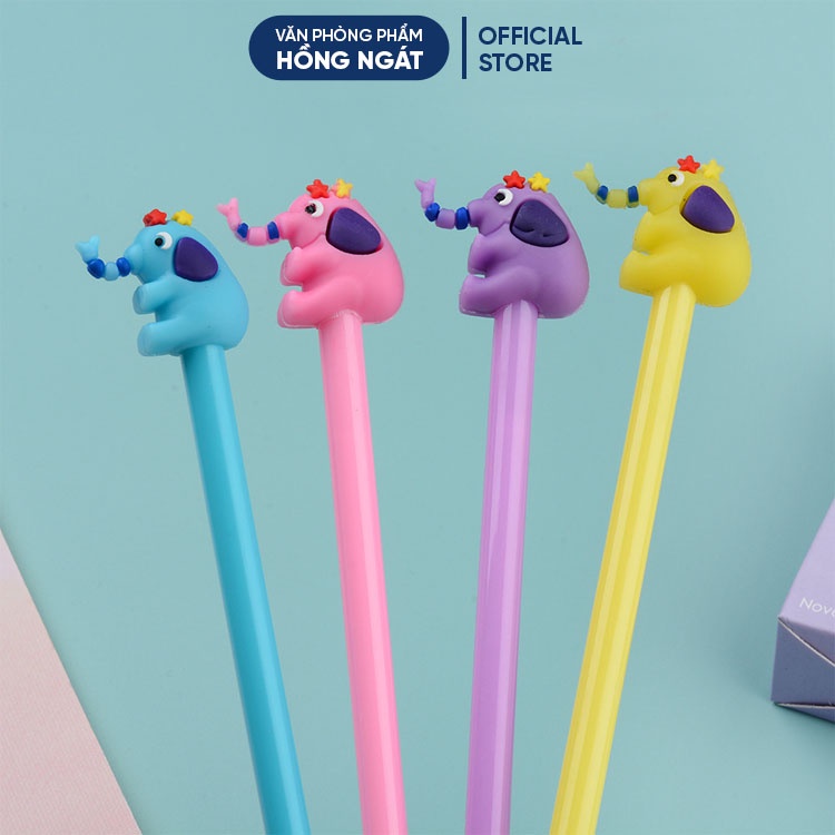 Bút bi cute con voi, bút bi nước mực gel đen ngòi 0.5mm nhiều màu dễ thương đồ dùng học tập văn phòng phẩm B17