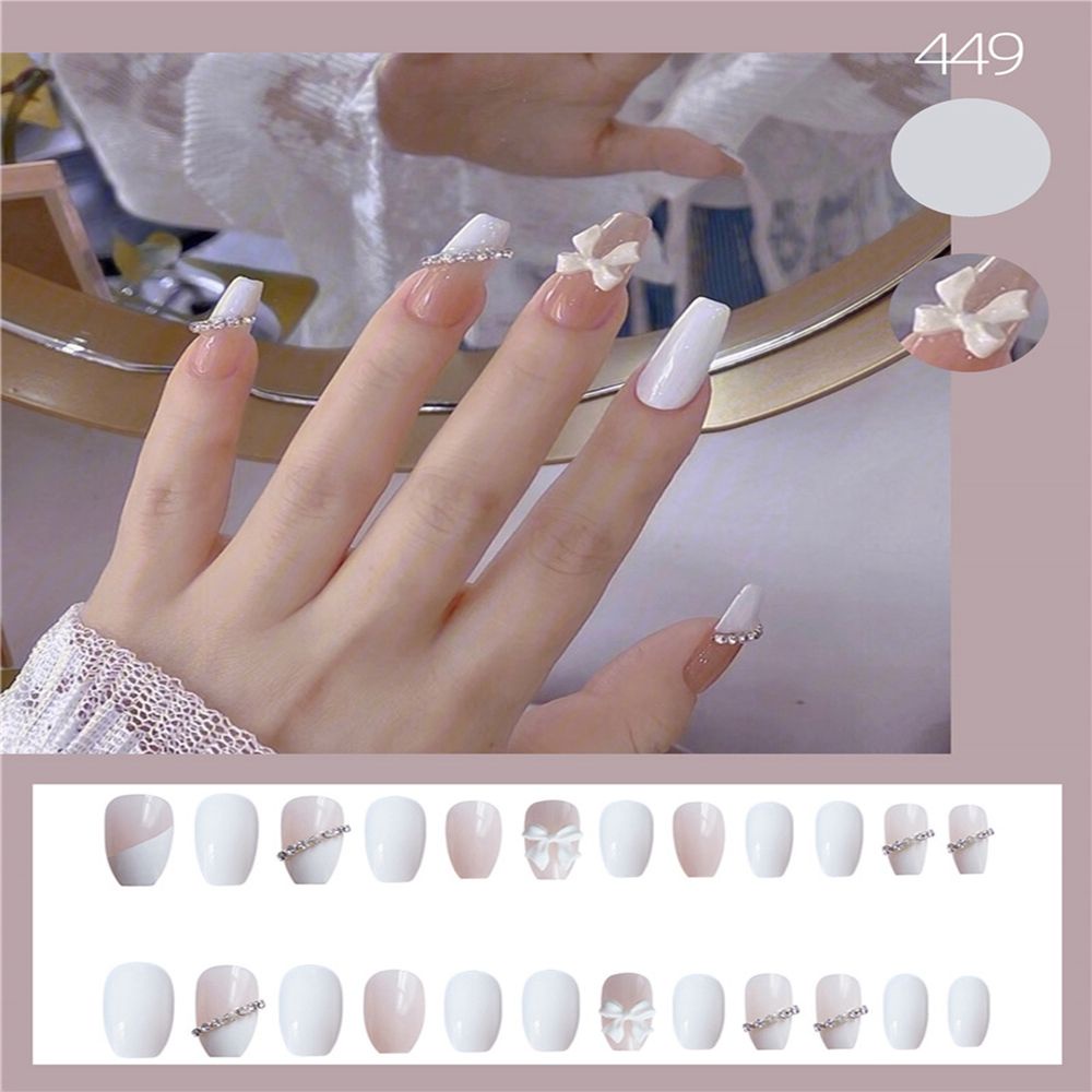 [Hàng mới về] Bộ 24 Móng Tay Giả Trang Trí Móng Nghệ Thuật