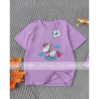 Áo thun cotton 4 chiều cho bé màu tím cà