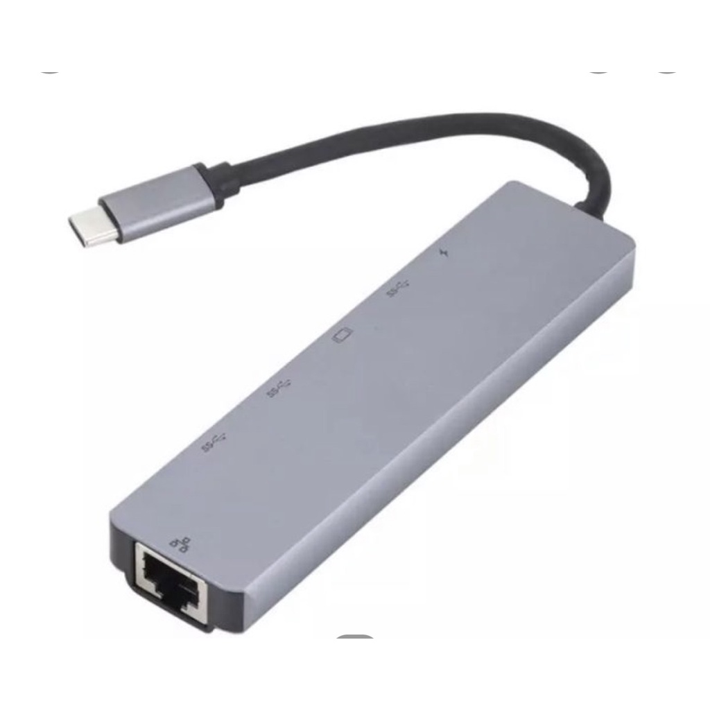 Bộ Chia USB Type-C 6 Trong 1 Sang HDMI RJ45 Multi USB 3.0 USB C Cho MacBook Pro Air Dock USB-C HUB B