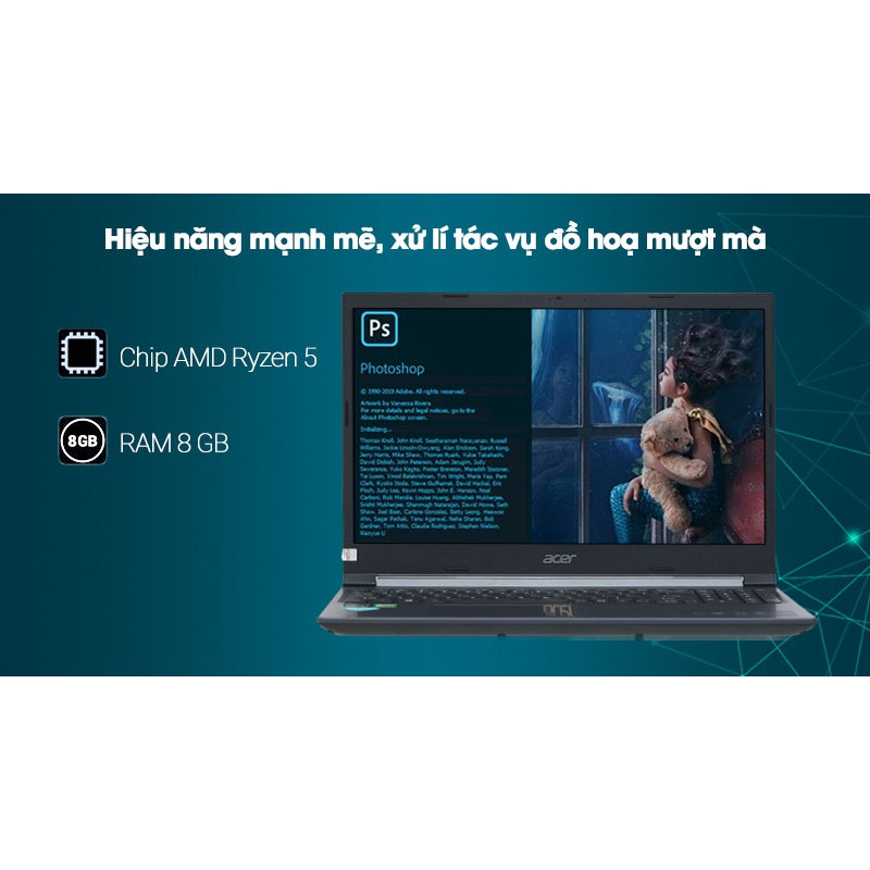 Laptop Acer Aspire 7 A715-42G-R4ST NH.QAYSV.004 (R5-5500U | 8GB | 256GB | GTX 1650 4GB | 15.6 inch FHD | WIn 10) | BigBuy360 - bigbuy360.vn