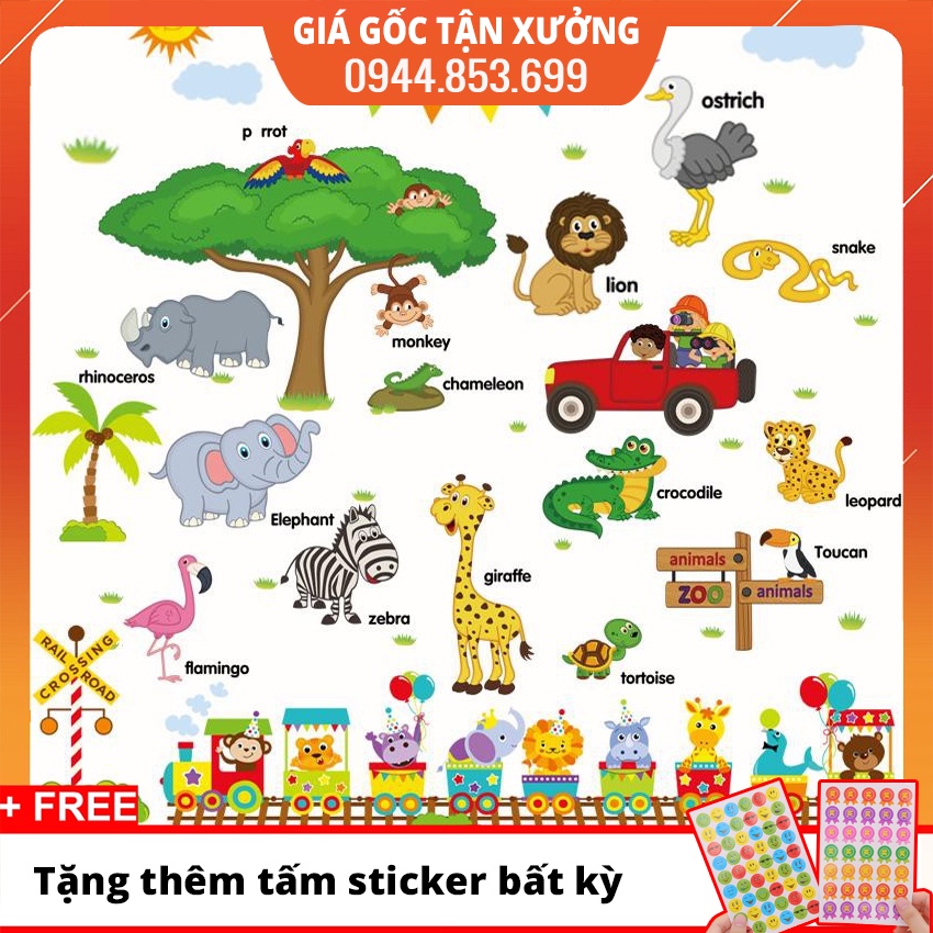 2 Tranh dán tường, giấy decal dán tường cho bé Hàn Quốc, đề can dán tường cho bé, tranh decal dán tường cho bé.